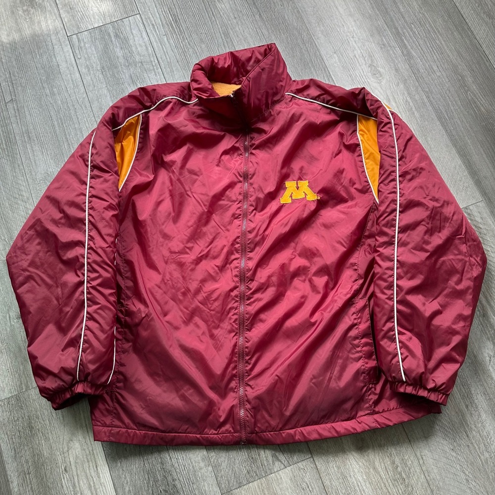 90s vintage Minnesota Gophers Starter Jacket XL Maroon Fleece Lined Windbreaker